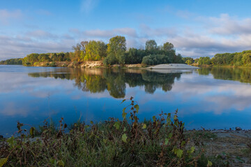 reflection of trees in lake