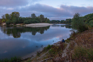 Fototapeta na wymiar morningfishing on the lake