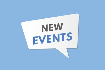 New Events text Button. New Events Sign Icon Label Sticker Web Buttons