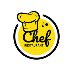 Chef restaurant logo in yellow and black