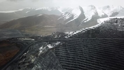 Aerial view of Kumtor gold mine