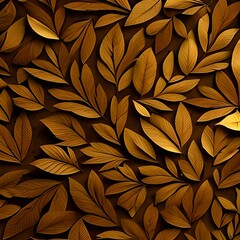 Wooden leaves, seamless pattern