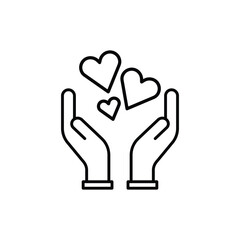 icon gives affection. outline icon