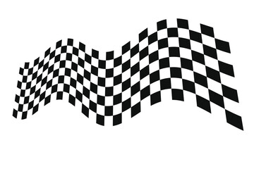 Black and white checkered wavy surface. - 580000930