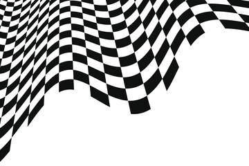 Black and white checkered wavy surface. - 580000932