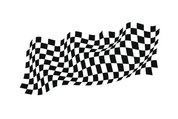 Black and white checkered wavy surface. - 580000933