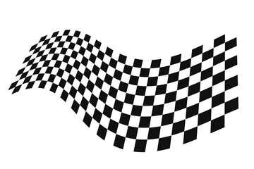 Black and white checkered wavy surface. - 580000942