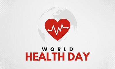 World Health Day concept Design with red heart beating