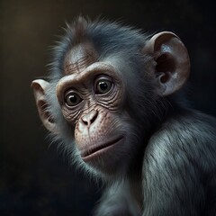 Primate Portrait, An AI-Generated High-Quality Close-Up Image of a Stunningly Detailed Monkey