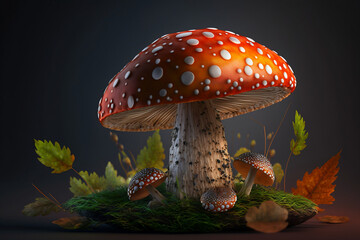 Mushroom generative ai - obrazy, fototapety, plakaty