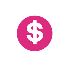Obraz premium dollar sign icon in pink circle