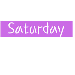 pink sticker Saturday text