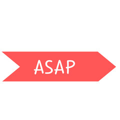  asap text label red post it