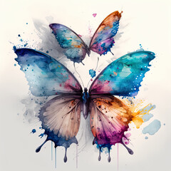 Obraz na płótnie Canvas Beautiful Watercolour Butterflies