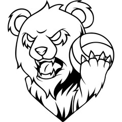 panda animal character mascot sport team badge