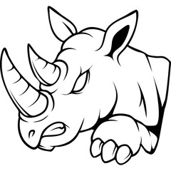 rhino animal character mascot sport team badge