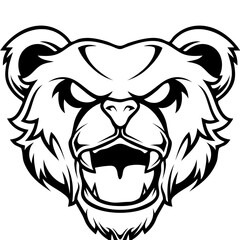 bear animal character mascot sport team badge