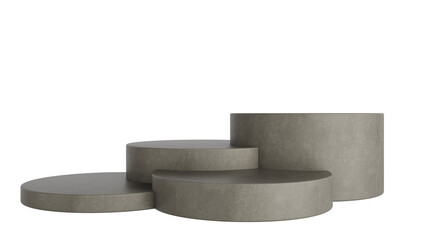 Concrete Podium Product Display Stand On Transparent Background Minimal Showcase. 3D Render Illustration