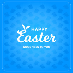 Happy Easter concept design blue greeting card