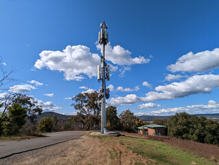A mobile phone mast on the top of Mount Pleasant in Canberra, ACT, Australia.