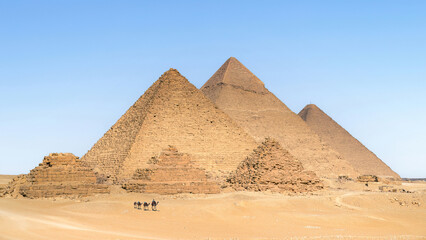 Fototapeta na wymiar A view of the Pyramids of Giza, Egypt. 