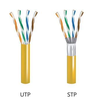 UTP and STP cable. vector