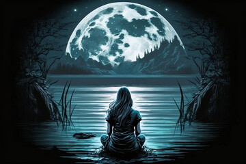 Beautifully Serene Silhouette of Women in Yoga Poses, Embodying Mindfulness and Inner Peace