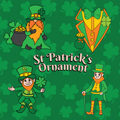 Character Ornament St Patrick Cartoon style illustration