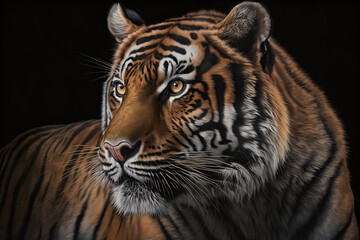 Fototapeta premium portrait of a bengal tiger. Generative AI.