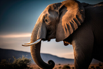 Obraz na płótnie Canvas close up of an elephant created with Generative AI technology