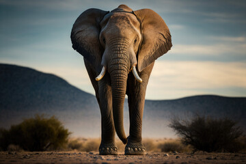 Fototapeta na wymiar close up of an elephant created with Generative AI technology