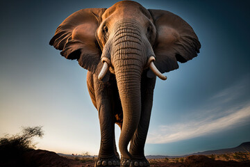 Fototapeta na wymiar close up of an elephant created with Generative AI technology