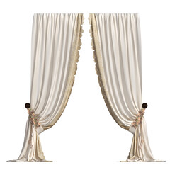 curtain isolated on white background, 3D illustration, cg render
