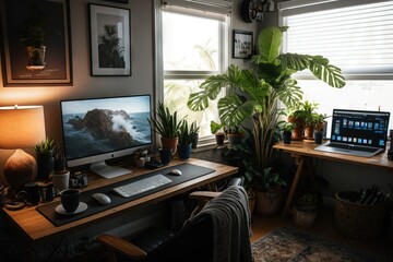 Home-office remote work place of a freelancer