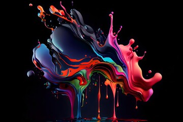 Colorful abstract painting background.  Art to print. Created with generative Ai technology.