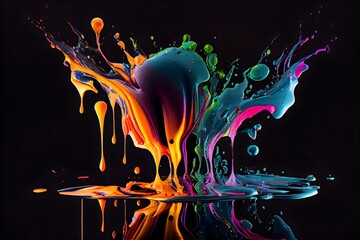 Colorful abstract painting background.  Art to print. Created with generative Ai technology.