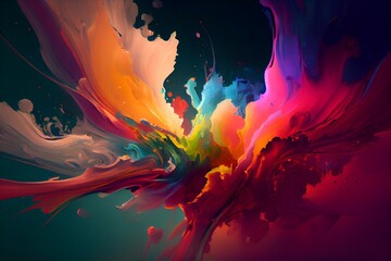 Colorful abstract painting background.  Art to print. Created with generative Ai technology.