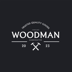 Vintage badges wood man thsirt design