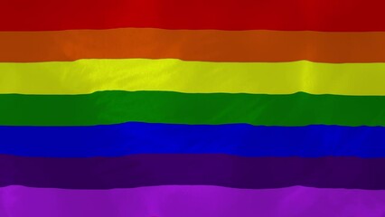 Rainbow LGBT progress flag 4K. Seamless loop animation of the Symbol of lesbian, gay Flag. 3D animation
