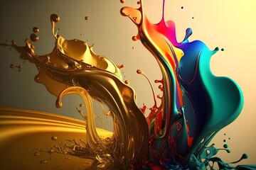 Colorful abstract painting background.  Art to print. Created with generative Ai technology.