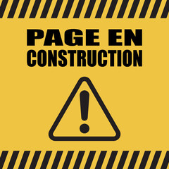 Logo page en construction. - obrazy, fototapety, plakaty