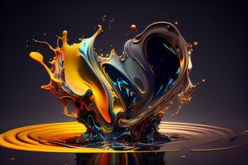 Colorful abstract painting background.  Art to print. Created with generative Ai technology.