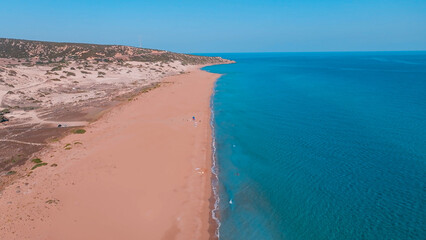 Karpaz Golden Beach aerial view in Karpas, North Cyprus