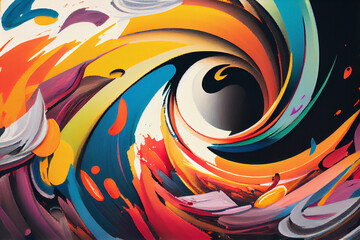Colorful abstract painting background.  Art to print. Created with generative Ai technology.