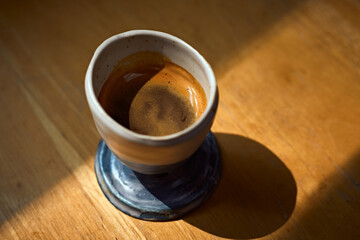 Close up espresso in ceramic