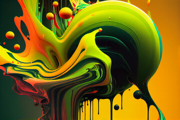 Colorful abstract painting background.  Art to print. Created with generative Ai technology.