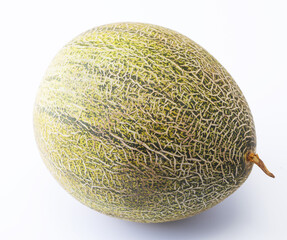 view of fresh Hami melon isolated on white background.