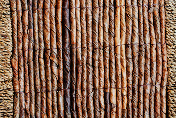 Textured vintage straw weaving background