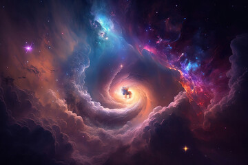 Obraz premium Spiral Galaxy. Space with stars generative AI background