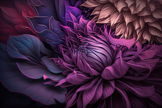 The background image in maroon, burgundy red colors. Generative illustration for banner design